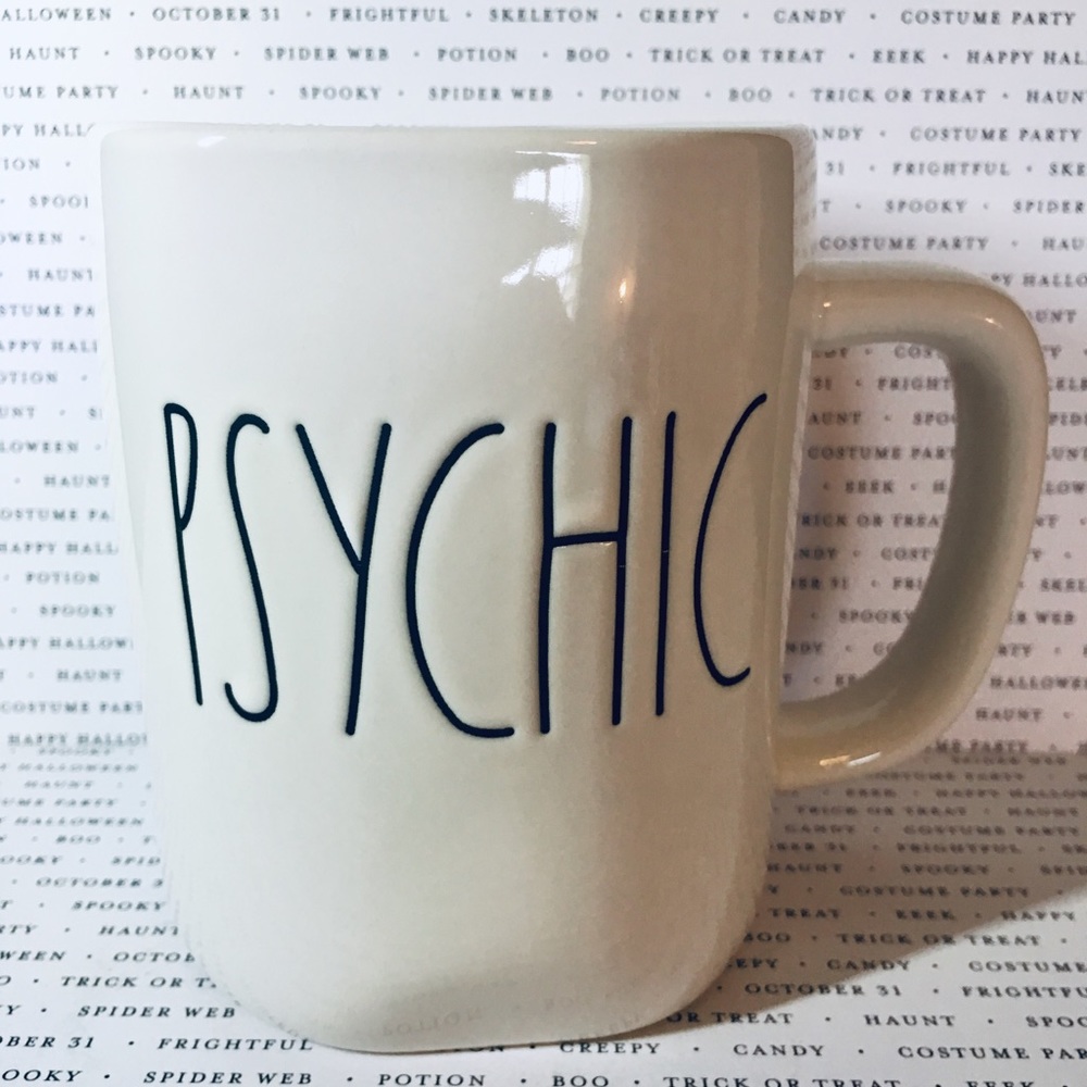 Halloween Dunn PSYCHIC White Ceramic Mug Purple